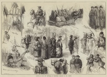 Eröffnung des neuen Rathauses in Bradford, Skizzen auf den Straßen